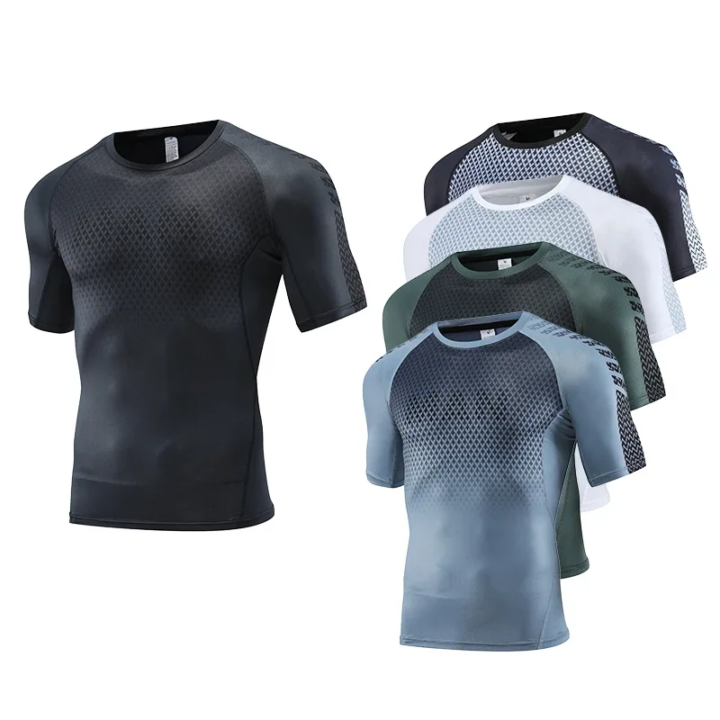 Rash Guard - 피트니스 티셔츠 용 남성 스포츠 탑